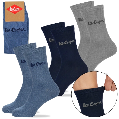 Lee Cooper Skarpety Męskie 3 pary Długie Bawełna Logo Niebieskie