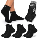 UMBRO 3 pary Skarpety Quarter Zakostki Czarne