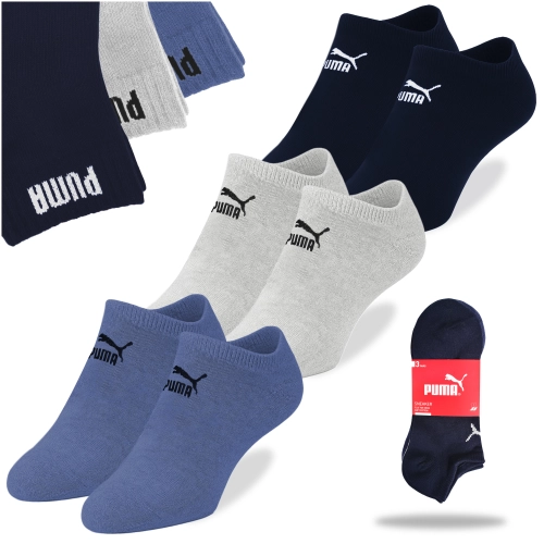 Puma Skarpety Stopki Sneaker Bawełniane Niebieskie 3 pary