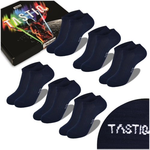 TASTIQ PREMIUM Skarpetki Stopki Męskie Granat Bawełna 6 Par