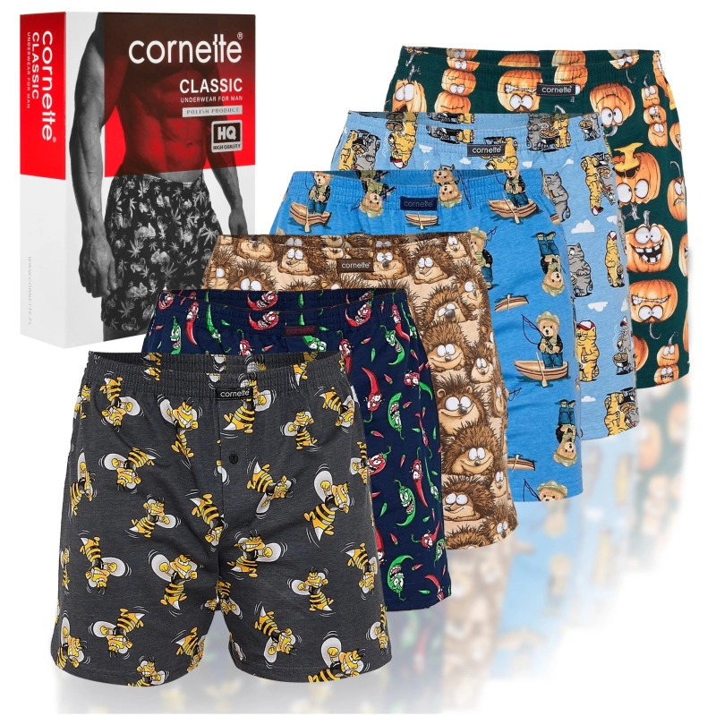 Komplet bokserek męskich Cornette w kolorowe wzory