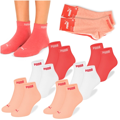 Puma Skarpety Damskie Zakostki Bawełniane PEACH CORAL 6 par