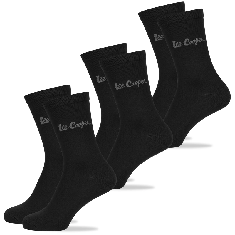 Zestaw czarnych skarpet męskich Lee Cooper z długą cholewką.