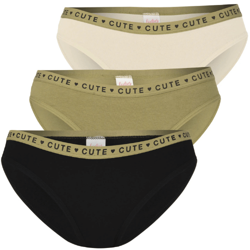 Henderson Figi damskie cute zielony beżowy czarny 3 sztuki