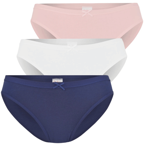 Henderson Majtki figi damskie pudrowe różowe białe granatowe 3 sztuki
