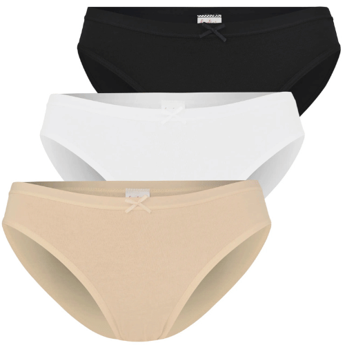 Henderson majtki damskie figi klasyczne kolory biały beżowy czarny 3 sztuki