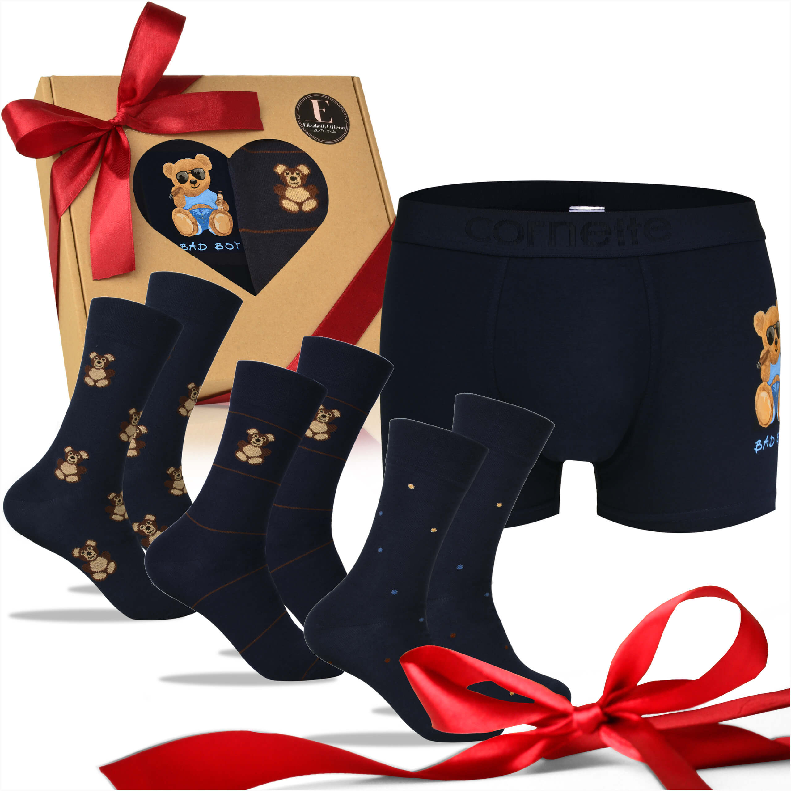 Zestaw na prezent bokserki i skarpety męskie