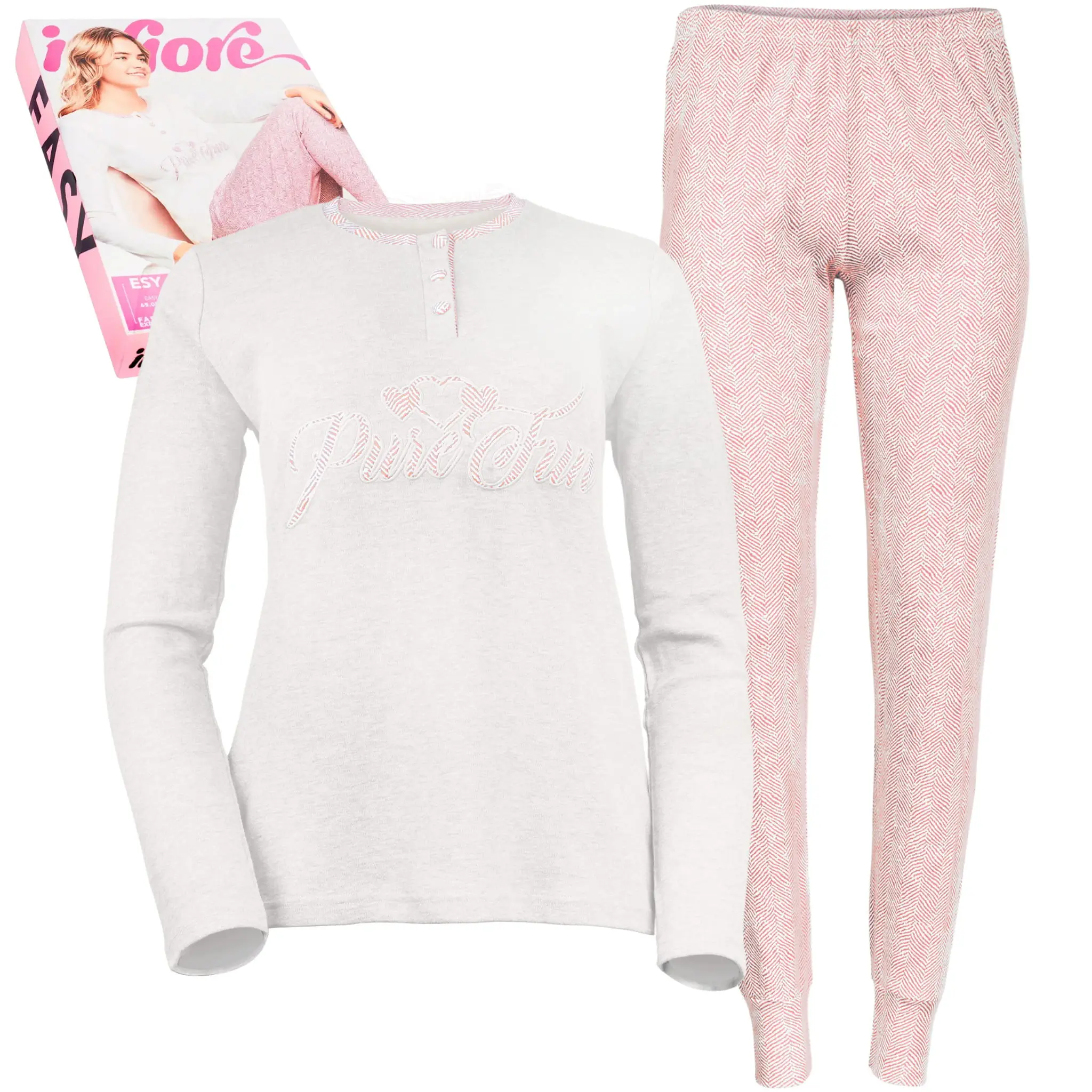 Infiore piżama damska różowa zebra