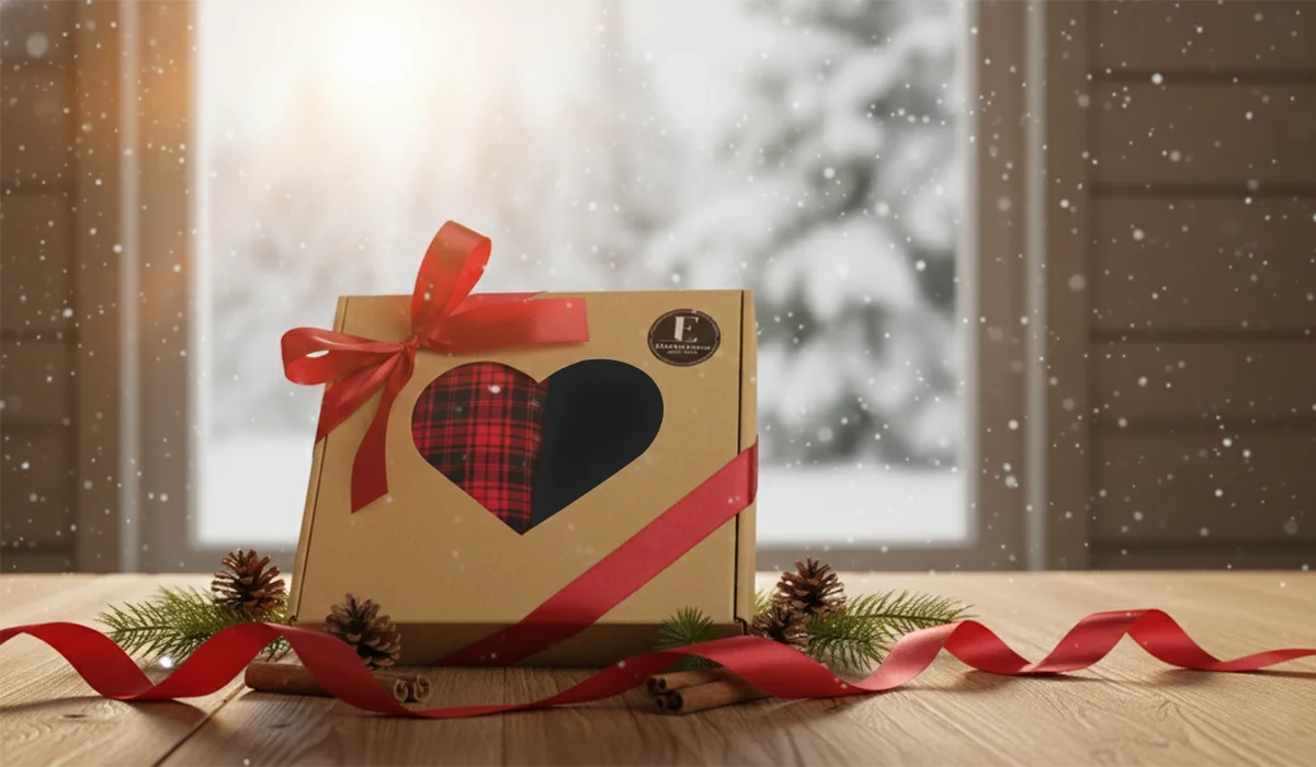 Zestaw prezentowy z piżamą zapakowaną w ozdobne pudełko z kokardą